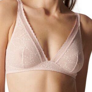 TWO bras, Simone Perele Comete lace wireless bra, 40D, EUC, Pinky Sand